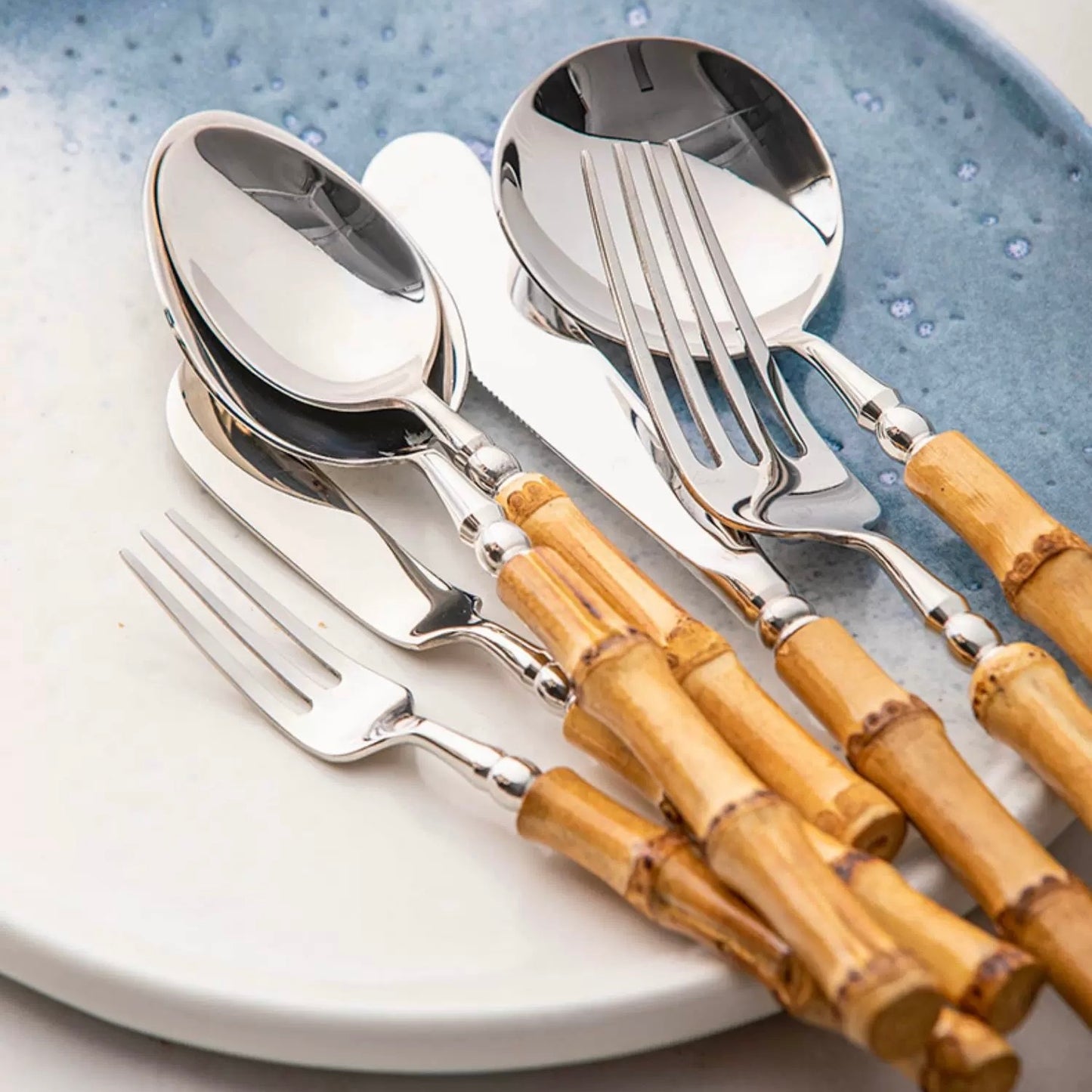 Bamboo Handle Cutlery Set