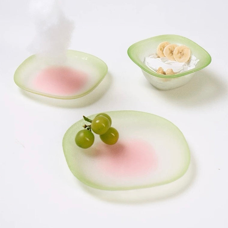 Nubi Mint Mist Frosted Glass Dessertware