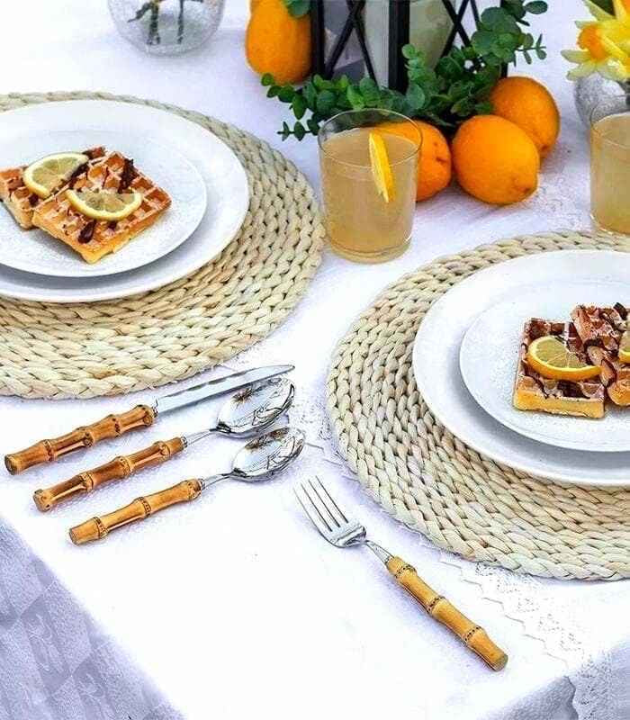 Bamboo Handle Cutlery Set